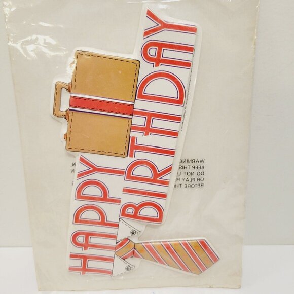 Vtg Wilton Cake Decorating Kit Happy Birthday Tie Suitcase Man Dad Topper - Picture 4 of 5